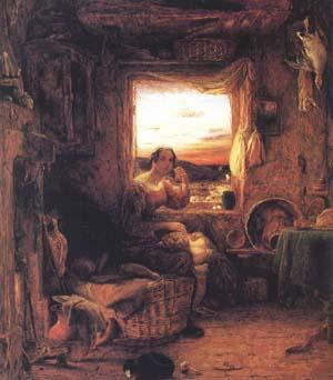 Mulready, William Interior of an English Cottage (mk25) Norge oil painting art